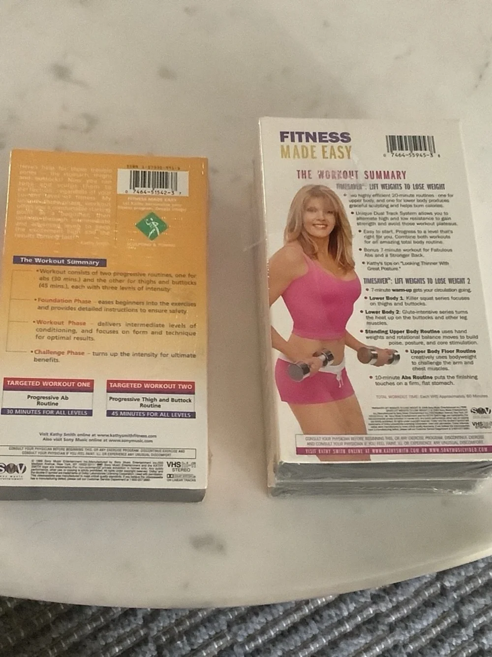 Kathy Smith Workout VHS Set - Red & Light Blue Covers